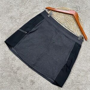 Title Nine Womens Mini Pull On Skirt Activewear Outdoor Golf Tennis Gray Black L